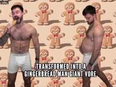 Transformed into a gingerbread man giant Vore