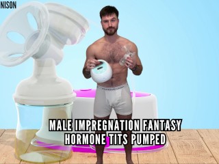 男性含浸ファンタジー-ホルモンおっぱいポンピング