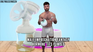 Male impregnation fantasy - hormone tits pumped