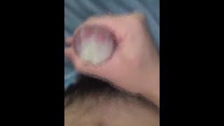 Massive ejaculation inside a condom