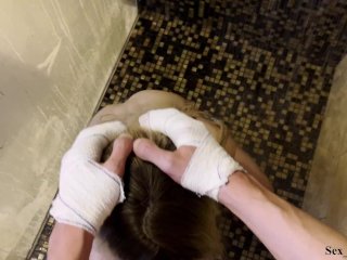 Screen Capture of Video Titled: Kind stepmom helps her stepson with broken arms .... to cum.