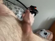 Preview 1 of #Shorts Naked In Bed Stroking Cock And Showing Asshole Close Up