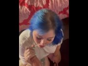 Preview 5 of Sloppy head from blue haired alt girl