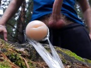 Preview 4 of An athlete guy while jogging finds someone’s fleshlight in the forest and fucks him