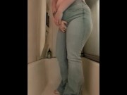 Preview 4 of Desperately pissing my new jeans - it made me so horny!