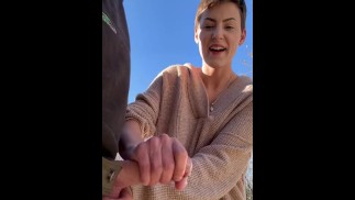 Stepsister Smokes and Gives A Handjob [BIG FINISH]