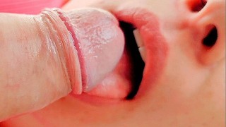 Incredible relaxing blowjob with cum in her mouth
