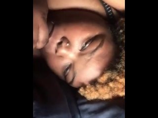 creampie, vertical video, face fuck, ebony