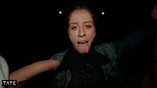 risky & huge facial after halloween party - little arden