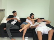 Preview 1 of unfaithful wife, fucks her stepbrother next to her husband - huge ass - huge cock