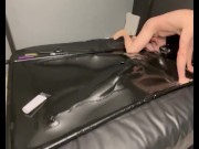 Preview 1 of DON'T WATCH! (Warning: The vacuum sound is loud!) Mouthfucked in Latex Vacuum Bed