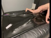 Preview 2 of DON'T WATCH! (Warning: The vacuum sound is loud!) Mouthfucked in Latex Vacuum Bed