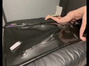 Preview 6 of DON'T WATCH! (Warning: The vacuum sound is loud!) Mouthfucked in Latex Vacuum Bed