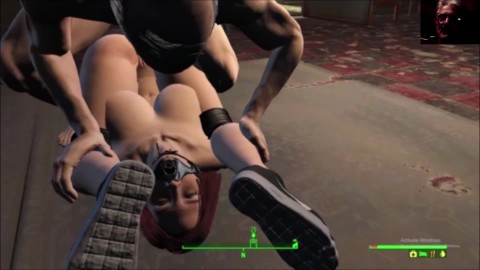 Amarrado amordaçado dobrado e fodido com força | Fallout 4 BDSM Sex Animation Mods