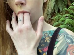 Naughty redhead tastes herself in the forest - Screenshot 15 of 16 - Forest