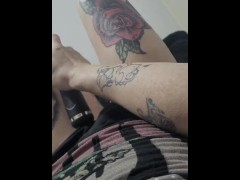 I didn't cum but it felt good to use my domi on my girl dick