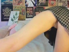 teasing show in skirt flashing thong