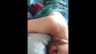 Horny ginger boy fuck in ben, cums and moans