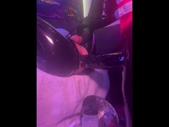 Latex puppy in Fursuit gets used on the sofa very hard ( XL Toys and Fisting) - Single PoV