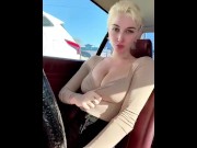 Preview 1 of Playing with my pussy in the car - Skye Blue