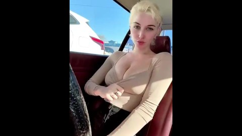 Playing with my pussy in the car - Skye Blue