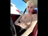 Playing with my pussy in the car - Skye Blue