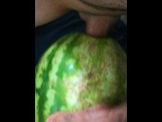 Preview 2 of First time having sex with watermelon, I really wanted to try it. It was pleasant