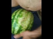 Preview 3 of First time having sex with watermelon, I really wanted to try it. It was pleasant