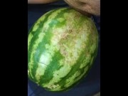Preview 4 of First time having sex with watermelon, I really wanted to try it. It was pleasant