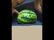 Preview 6 of First time having sex with watermelon, I really wanted to try it. It was pleasant