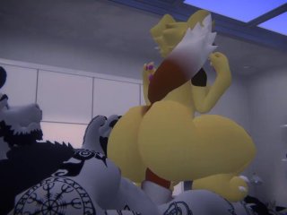 big cock, blowjob, muscular men, vrchat furry