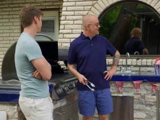 TRANS ANGELS - Stepsister Izzy Wilde Provokes Sage Roux To Stay And Get His Cock Out At A Family BBQ screenshot number 0