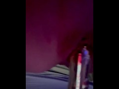 Close up ridding dildo