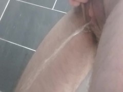 Very quick standing shower piss