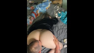 POV milf gets her pussy ate from the back