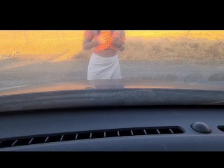 The Voyeur Cums inside Me. Cuckold Watches Slutty Wife Fuck in Parking Lot. Real Amateur