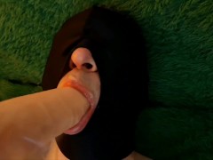 Dominatrix Nika inserted an anal dilator into the slave's ass and poured sperm from his condom into