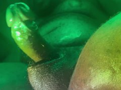 Thick Girthy Green Monster Cock Jerks Oiled - Daddy Dame