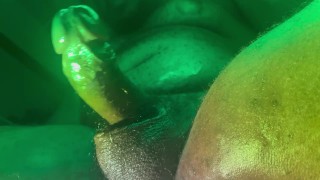 Thick Girthy Green Monster Cock Jerks Oiled - Daddy Dame