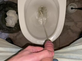 point of view, amateur, solo male, man peeing