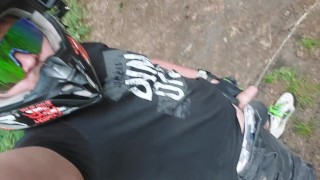 Pissing with motorcycle