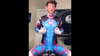 Femboy Twink An Overwatch DVA Cosplayer Is Riding A Large Dildo