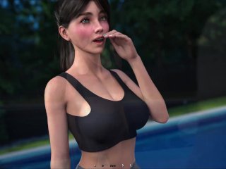 hot brunette babe, adult visual novel, blonde big ass, visual novel game