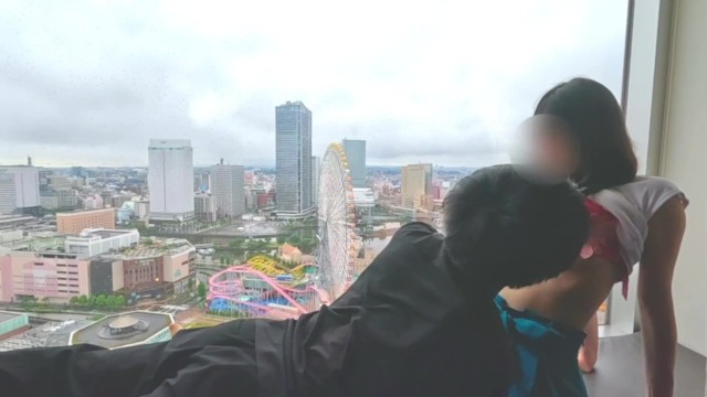 【個人撮影】記念日の日に景色の綺麗なホテルで熱く激しい中出しSEXをする素人カップル♡／Japanese Amateur Hentai ／日本人／パイパン／色白／美少女