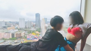 【Disparo personal】 Pareja ♡ amateur teniendo sexo caliente e intenso en un hotel con una hermosa vista en el día de aniversario / hentai amateur japonés / Japan / afeitado / piel clara / hermosa chica