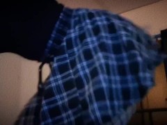 Cute kitty in pantyhose teases and tells her ass