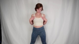 Embarrassed Naked Female Runner Jumping Jacks Clothing Disappearance ENF