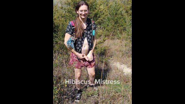 Trans girl pissing outdoors