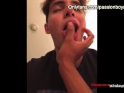 Preview 2 of he spits on his bitch face - The best bisexual gaydominant teen boy porn