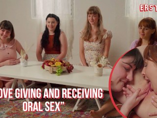 Ersties - Chicas Hablando De Sexo Conduce a Una Orgía Lésbica